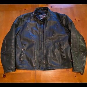 Men’s leather motorcycle jacket